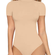 Damen Body mit hochgeschlossenem Kragen und kurzen Ärmeln WW
