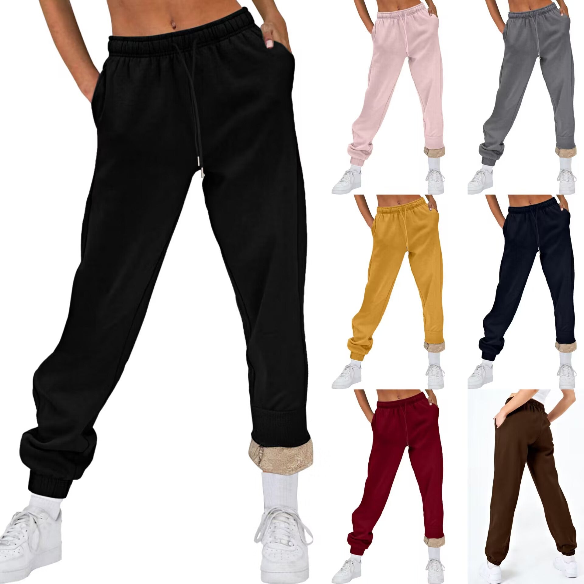 Damen Bequeme Freizeit-Hose mit Kordelzug und stilvollem Bündchen WW