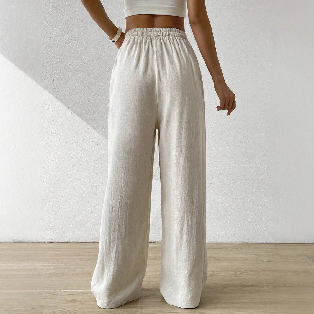 Damen entspannte Leinenhose W&W Mode