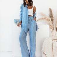 Damen lässiges Hemd mit weitem Schnitt und elegantem Stoff WW