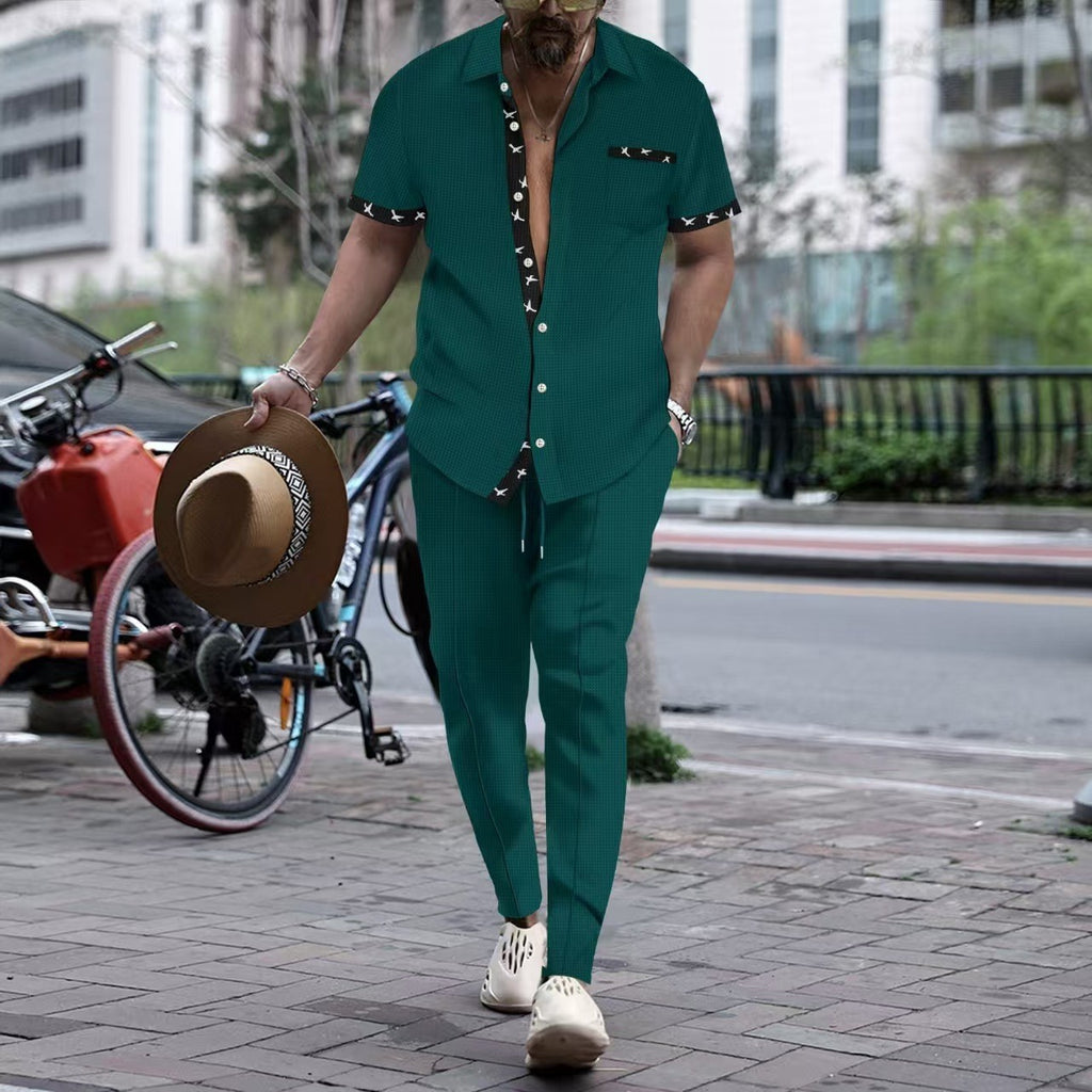 Herren modisches Kurzarmhemd und lässige Hose WW
