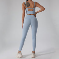 Damen Sportliches Set mit figurbetontem Top und Hochbund-Leggings WW