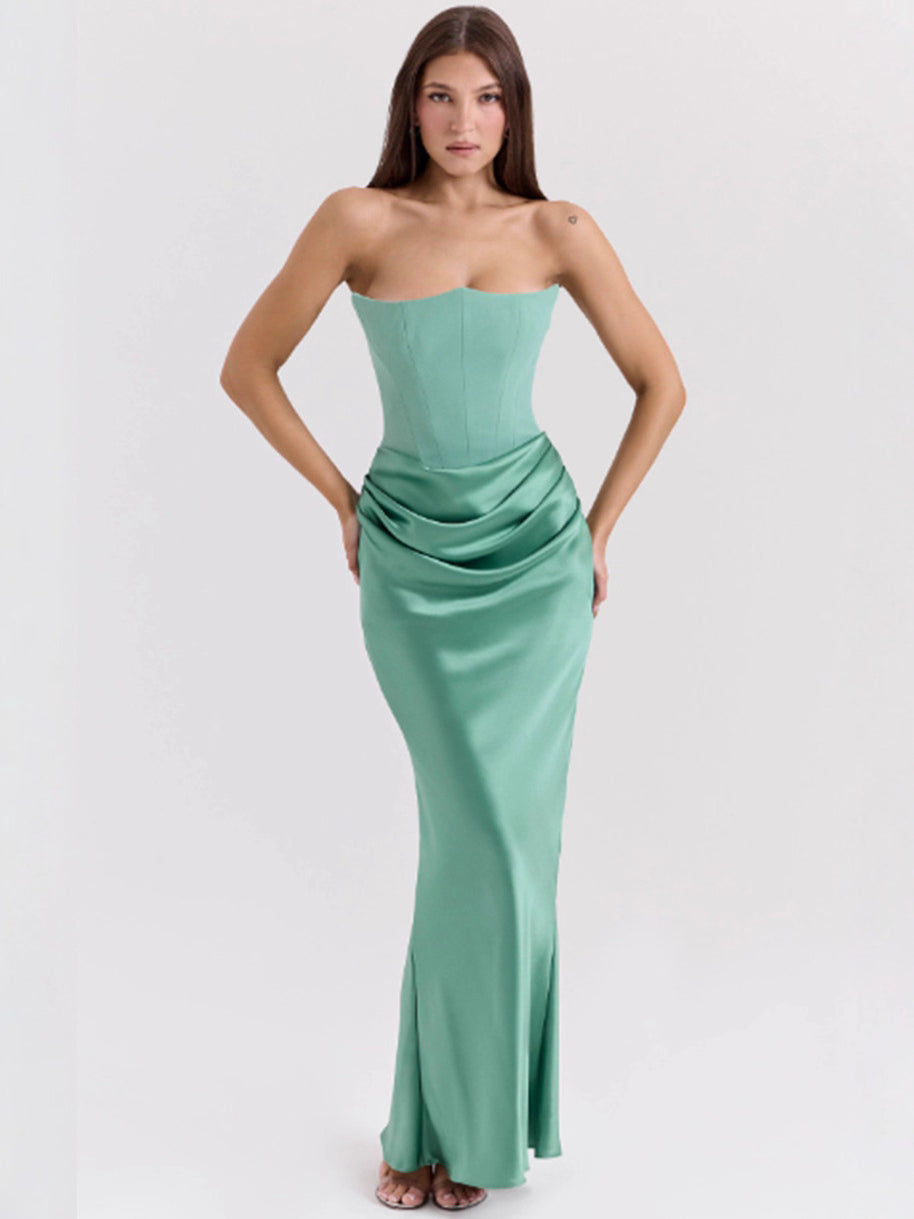 WW | Strapless Pink Satin Ballkleid