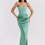 WW | Strapless Pink Satin Ballkleid