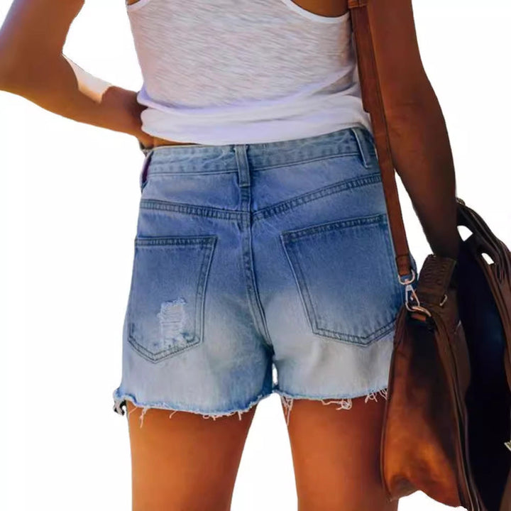 Damen Denim-Shorts mit lässigem Schnitt und auffälligen Sternen W&W Mode