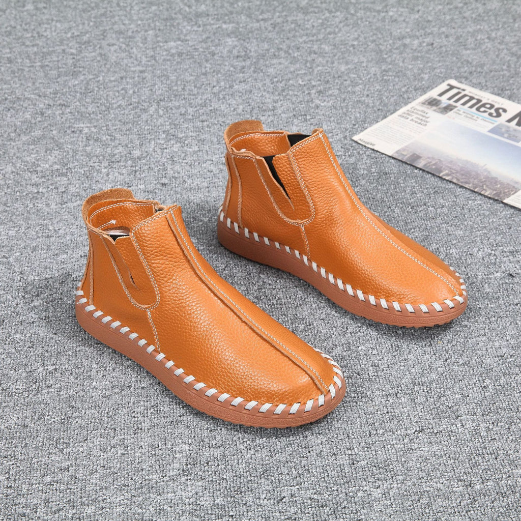 Herren Stylische Lederknöchelstiefel WW