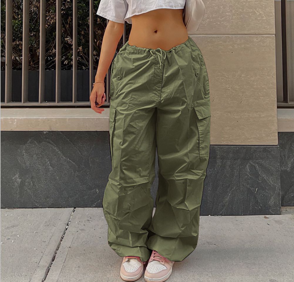 WW | Damen weit geschnittene Cargo-Hose mit Taschen