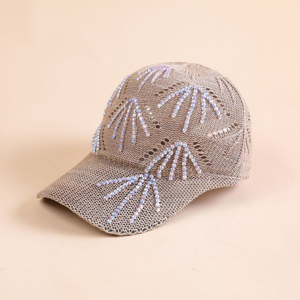 Damen Sportliche Trucker-Cap mit funkelnden Pailletten und atmungsaktiver Netzstruktur WW