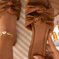 Damen Slipper mit stilvollem Knoten-Design und weichem Fußbett WW