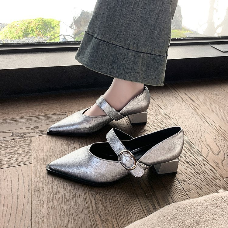 Damen Elegante Mary Jane Schuhe mit modischem Blockabsatz und verstellbarem Riemen W&W Mode