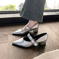 Damen Elegante Mary Jane Schuhe mit modischem Blockabsatz und verstellbarem Riemen W&W