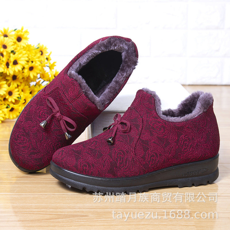 Damen Warme und modische Hausschuhe mit floralem Design WW