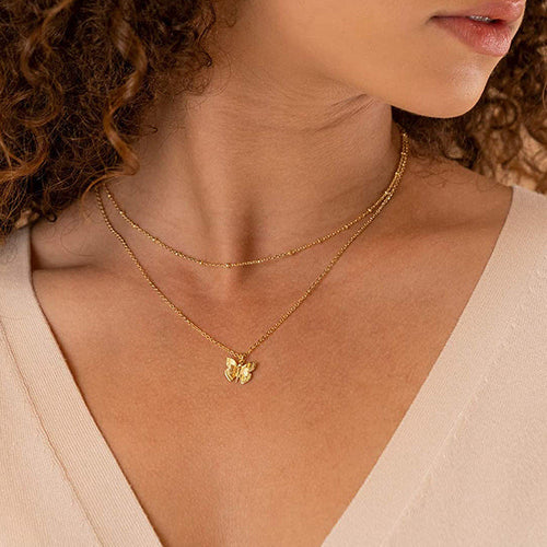 WW | Schmetterling Anhänger Schichten Kette