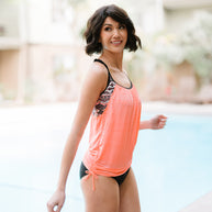 Damen Tankini-Top mit verstellbaren Trägern und modischem Rückendetail WW