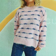 Damen Pullover mit weichem Mohair-Material und modernem Streifenmuster WW