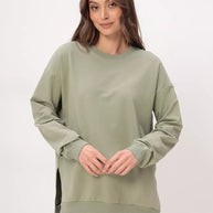 Damen bequemer Sweatshirt mit seitlichen Schlitzen WW