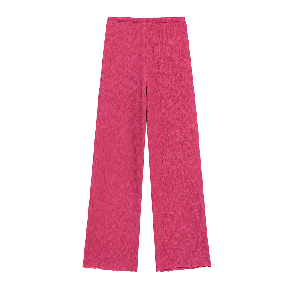 Damen High-Waisted Wide-Leg Trousers with Textured Fabric WW