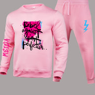 Damen Sportliches Sweatshirt- und Jogginghose-Set mit urbanem Grafikdruck WW