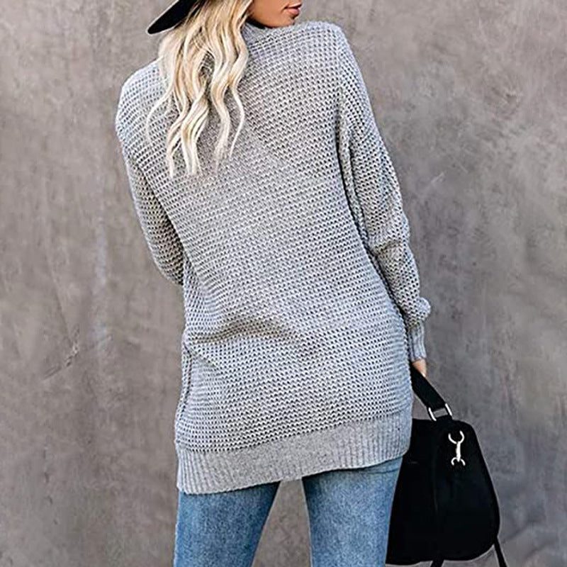 Damen Strickjacke mit offenem Schnitt und seitlichen Taschen WW