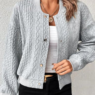 Damen Strickjacke mit Struktur und Knopfleiste WW