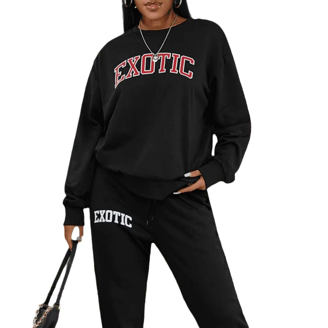 Damen Sportliches Sweatshirt und Jogginghose Set WW