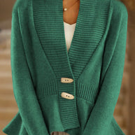 Damen Strickjacke mit asymmetrischem Schnitt und dekorativen Knöpfen WW