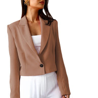 WW | Kurzer Blazer Doppelreiher Jacke mit Akzentknöpfen