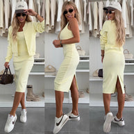 Damen sportliches Kleid mit passender Baumwolljacke WW