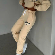 Damen lässiger Fleece-Hoodie und Jogginghose Set mit praktischem Kordelzug und hochwertiger Baumwollmischung WW