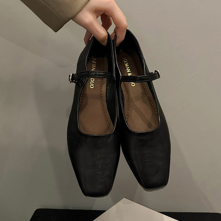Damen-Mary-Jane-Ballerinas mit Riemchen und gepolsterter Innensohle