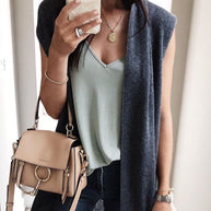 Damen offene Strickjacke mit lässigem Schnitt und langen Seitenpartien WW