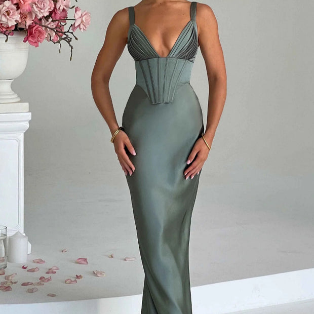 Damen Abendkleid mit Korsett-Oberteil und schimmerendem Finish WW