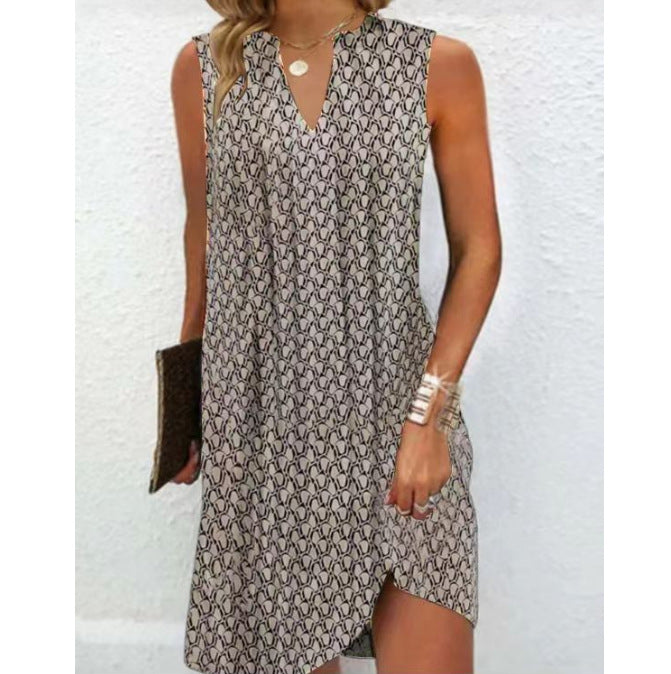 Damen Sommerliches V-Ausschnitt Etuikleid WW