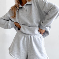 Damen sportliches Poloshirt und kurze Hose Set WW
