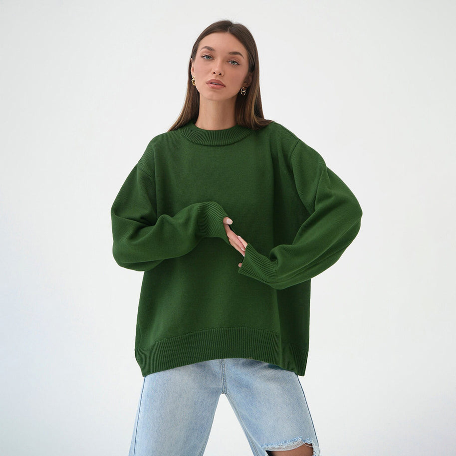 Damen Bequemer Oversized Pullover aus hochwertigem Strick WW