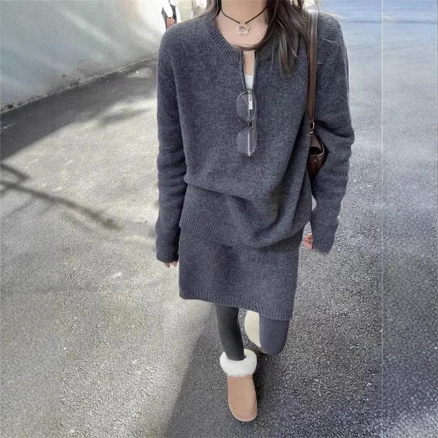 Damen Strickpullover mit modernem Schnitt und dekorativem Reißverschluss WW