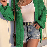 Damen Strickjacke mit oversized Schnitt und strukturiertem Design WW