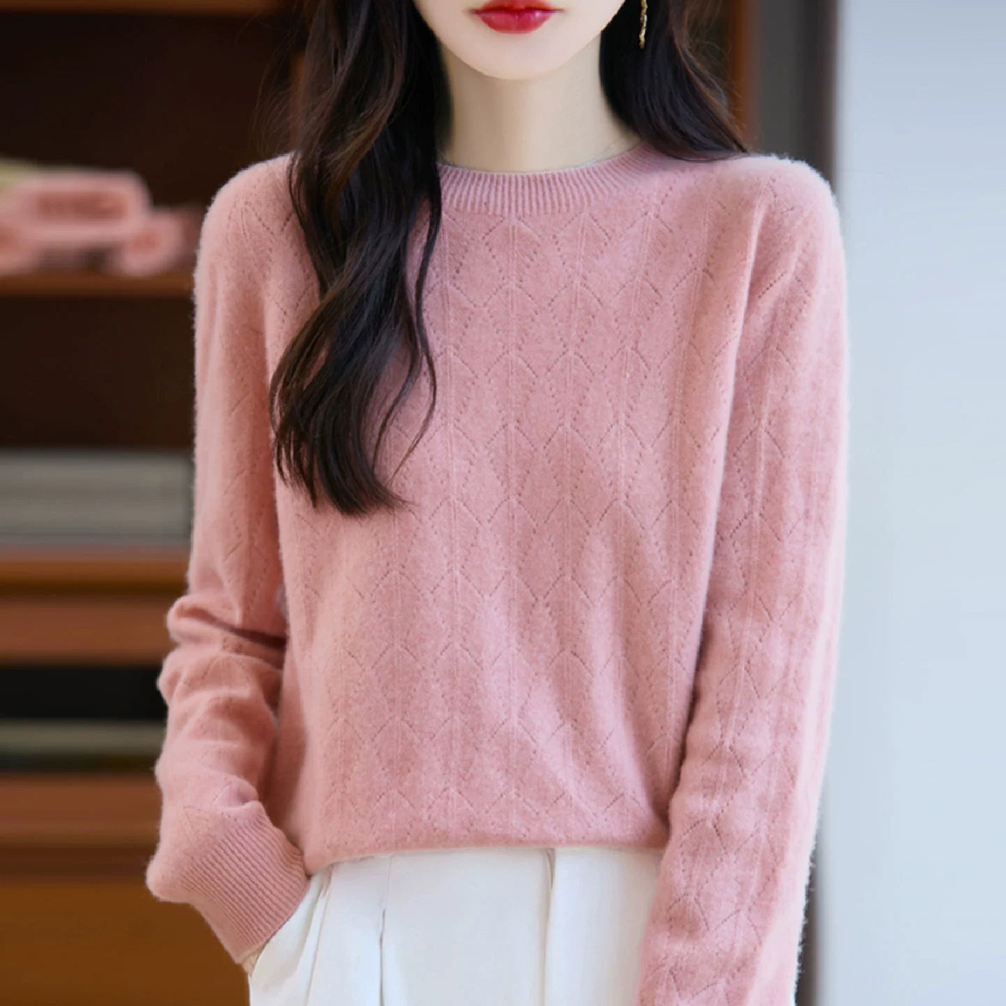 WW | Kaschmir Pullover Damen Elegantes Strickdesign, Soft & Warm