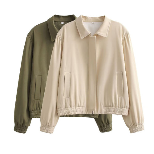 Damen sportliche Übergangsjacke mit elastischem Saum und praktischen Taschen WW