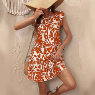 Damen Sommerkleid mit Rüschendetails und floralem Muster WW