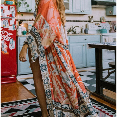 Damen Strandrobe im luxuriösen und künstlerischen Design WW