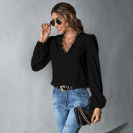Damen Bluse mit voluminösen Ärmeln und eleganter Rüschendekoration W&W