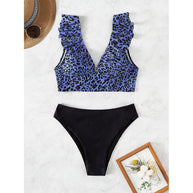 Damen Rüschentop mit Leopardenmuster WW