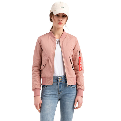 Damen sportliche Bomberjacke mit praktischen Taschen WW