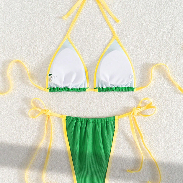 Damen Bikiniset mit verstellbaren Trägern und hohem Beinausschnitt WW