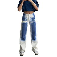 Damen Baggy Jeans im einzigartigen Batikdesign WW