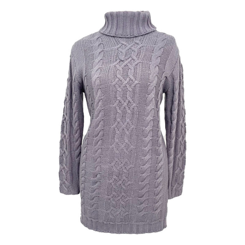 Damen Strickkleid mit elegantem Zopfdesign WW