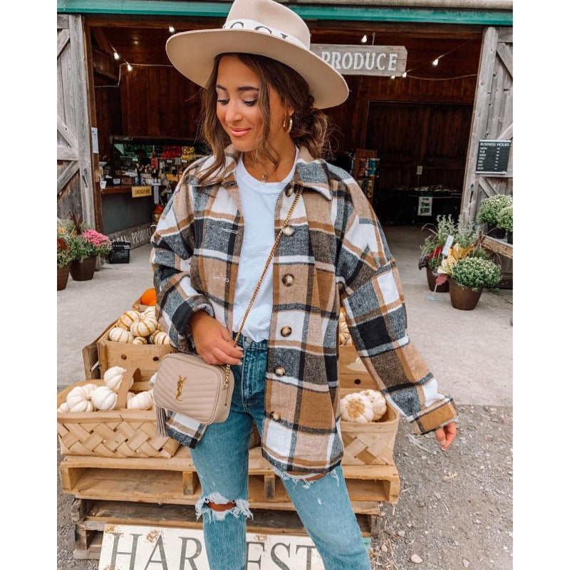 Damen Karierte Flanelljacke WW