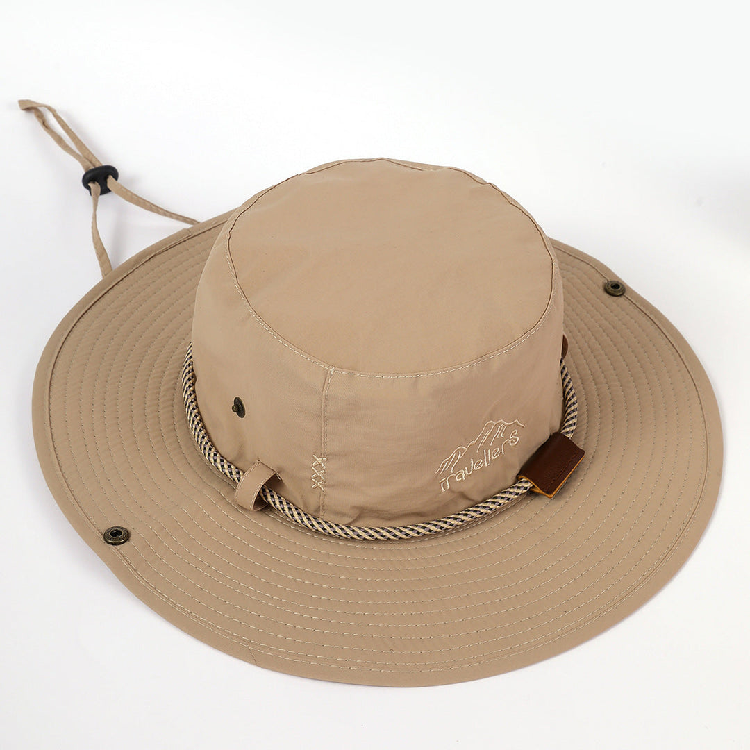 Damen Sonnenhut mit breiter Krempe und integriertem Nackenband W&W Mode