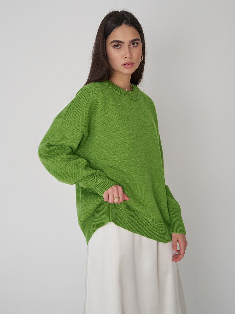 Damen Bequemer Oversized Pullover aus hochwertigem Strick WW